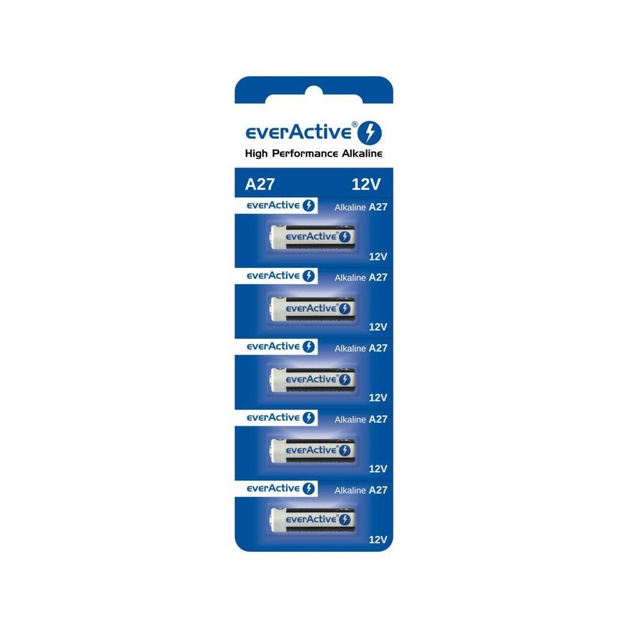 Pilas alcalinas everactive 27a 12v- blister 5 uds.