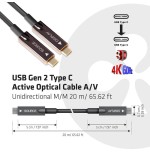 Club3d cable usb 3.2 typ c 20m optico a/v retail